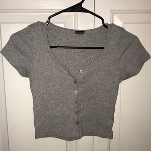 Brandy Melville Cropped Button Up